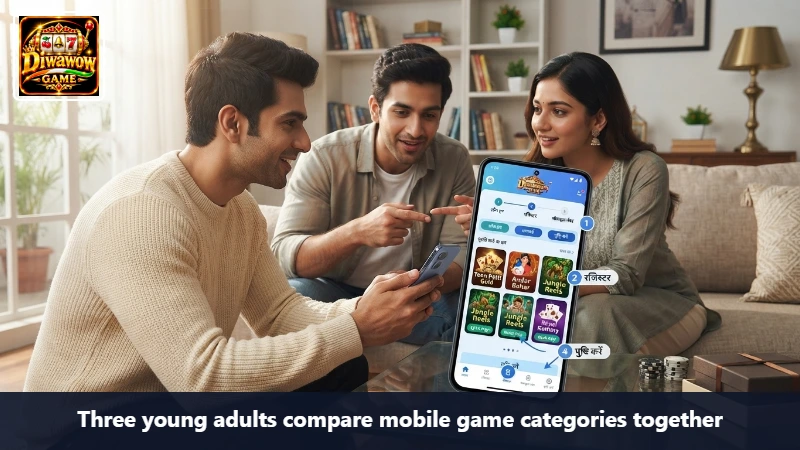Young woman signs into mobile gaming account at café